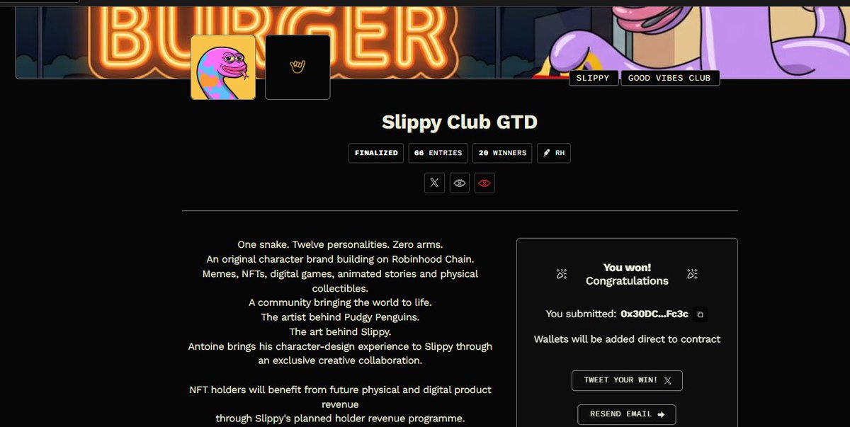 Dook_art's tweet photo. @Slippyclub Yo, I won a GTD prize via GVC but entered the wrong wallet address. Can I change it from 0x30DC987ff7E2361d6E183360Afa17165ef29Fc3c to 0xEb22fd02Cdc190565905DD3F5C2DC079DA46Bfa5? https://t.co/IxZUnrdUgY