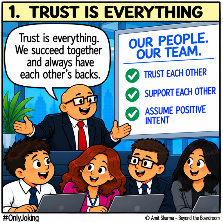 amits_here's tweet photo. One promotion. Several candidates. 

Suddenly everyone’s a Traitor. 😂

#OnlyJoking #TheTraitors #WorkplaceCulture #Leadership #CorporateLife https://t.co/FFSm4Z7dJY