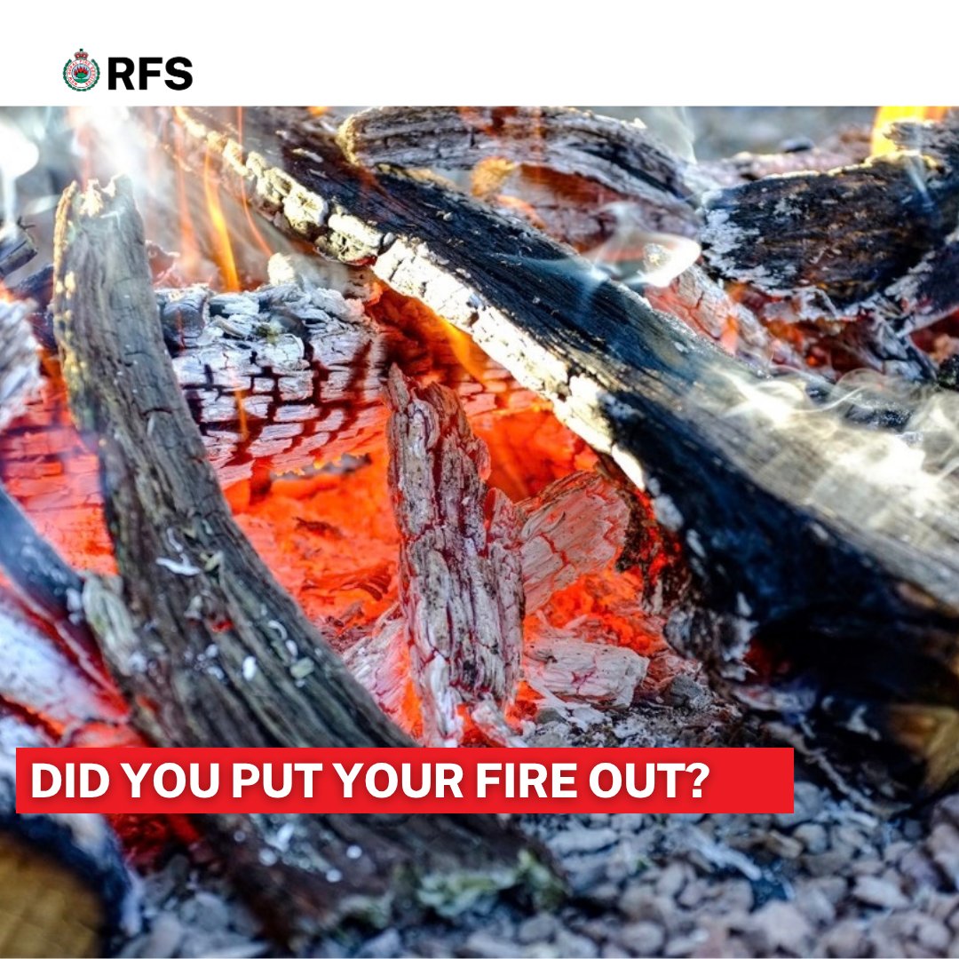 NSWRFS's tweet photo. DID YOU CAMP THIS LONG WEEKEND? 

Before you pack up and leave your campsite, make sure your campfire is completely out and cold.

- Use plenty of WATER to put your fire out.
- Don’t just bury it, hot coals can stay hidden underground and potentially reignite. https://t.co/jQL5vGLhvQ