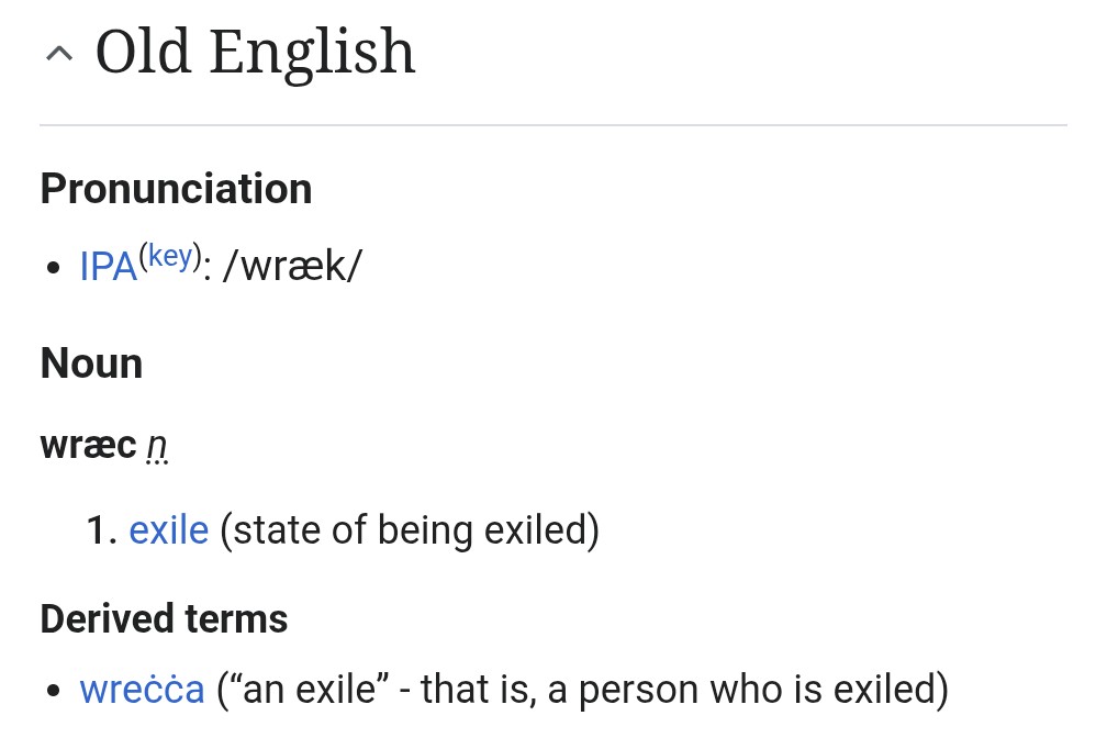 wylfcen's tweet photo. HOWEVER, we should call it “wrack,” from Old English wræc. https://t.co/jFvAfqwsGv