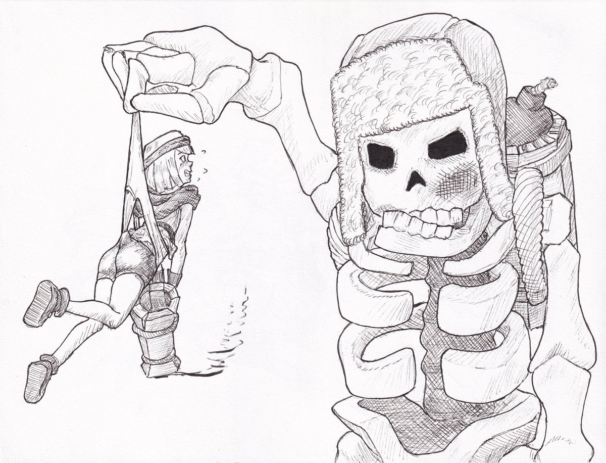 AFunkyF's tweet photo. Inktober 4: Skeleton https://t.co/UuGPbLQMoP