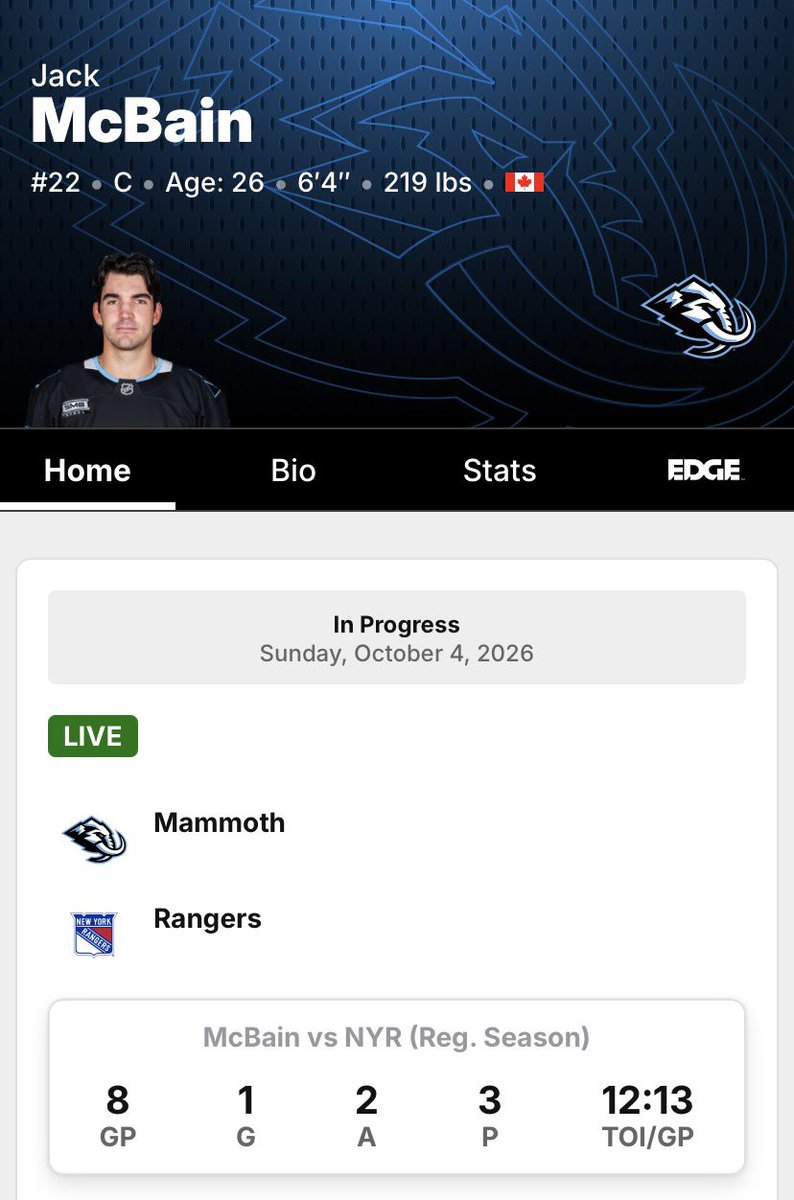 MammothBrazil's tweet photo. Jack McBain tem 3 pontos em 8 jogos contra os Rangers em temporada regular. 

Será que hoje o 2️⃣2️⃣ vai prevalecer? 👀 https://t.co/3U4Ts7l0pI