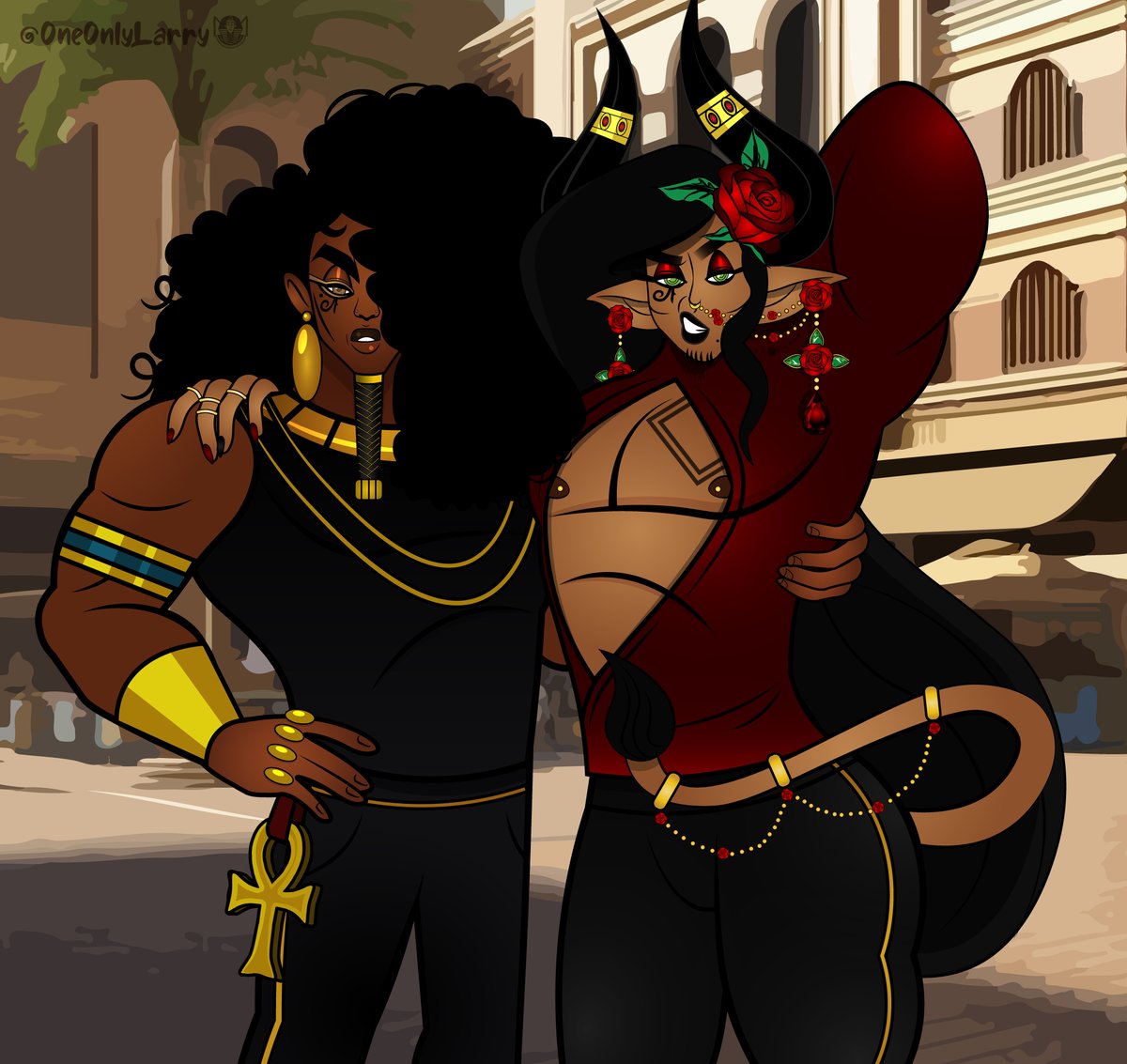 one_only_larry's tweet photo. Heru and Catastrophe (Crossover Post with @celestiallysin ) https://t.co/FbuYUHDy5v