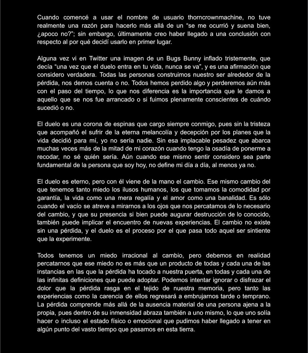 thorncrownm's tweet photo. Sobre mí, sobre el duelo y sobre la corona de espinas. https://t.co/d891PPwHQW