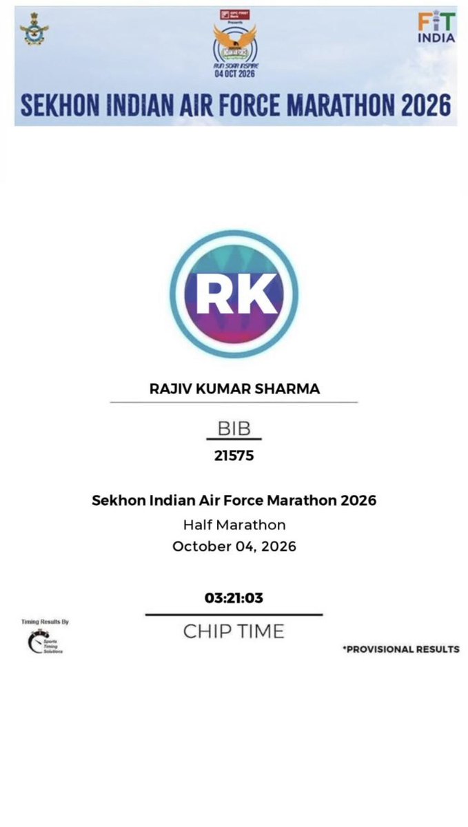 drrajiv_run's tweet photo. The Race I Should Not Have Run… But Completed Successfully 🏅

Aryan’s first half marathon; I’d run the distance ~10 years ago. With Dr. Saurabh, I adapted and finished mostly by brisk walking. A precious memory ❤️

#Running #Family #Fitness #Gratitude #HalfMarathon https://t.co/7TceAzxNnq