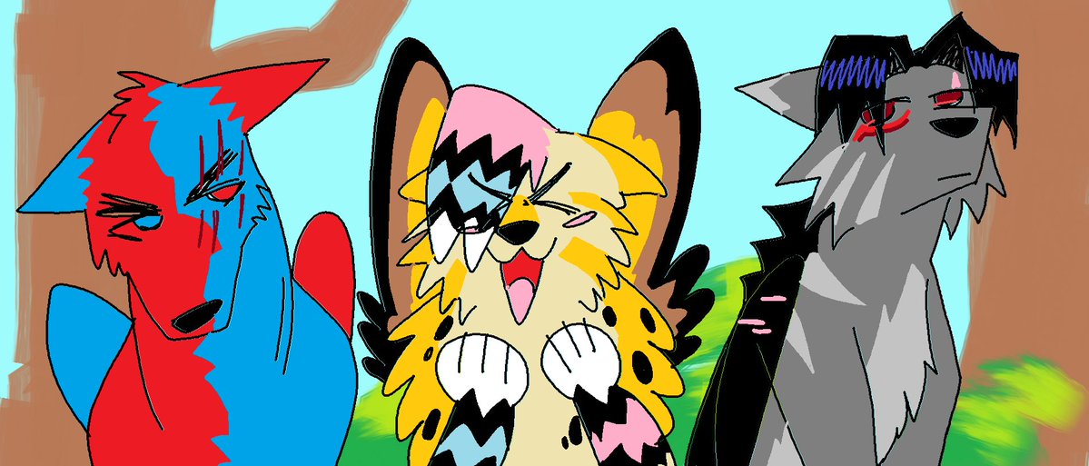 kit_tigroodii's tweet photo. geeked vs locked in
#wolfstory ocs (im da middle one) 🐺 1st pic drawn by the talented @OZC0RE https://t.co/9Wbje4fzqk
