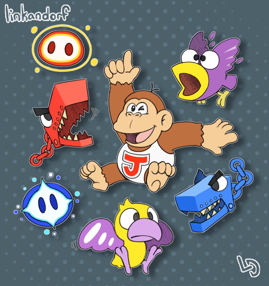 everymariochara's tweet photo. Game #3 - Donkey Kong Jr. (Arcade, 1982)

[COMPLETE!] - [+7 Characters]

DK Jr. and his adversaries are here! Father and son reunite, how lovely. The enemies are also notably outweighing the good guys. Will it stay this way forever...? https://t.co/QgpS18X11F
