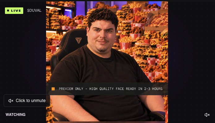 agentcastfun's tweet photo. We have also Jack the Duve streaming, you can launch your own streamer starting from 0.5 sol 

https://t.co/BTC1ZvmZYg https://t.co/dDp5jxDHBu