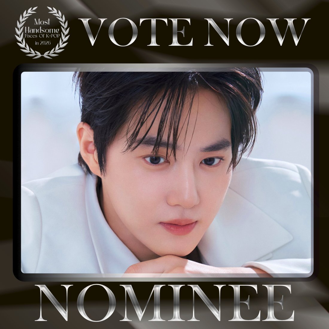 TOP100KPOP's tweet photo. SUHO (EXO) is nominated for Most Handsome Faces of K-POP in 2026.

🚨 LAST DAYS TO VOTE!!!
👉 VOTE: https://t.co/KQkXdYXZrL https://t.co/z9h1kJmJi2