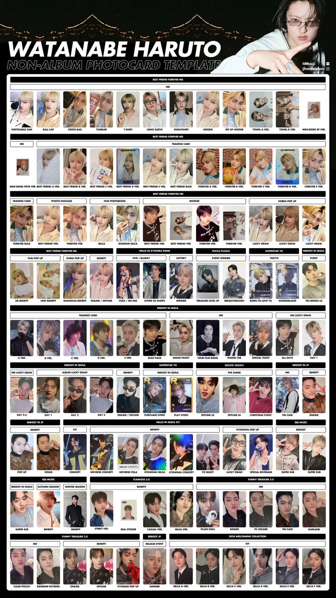 h00niejii's tweet photo. 「haruto full non-album template」

p. 1-4/10

TREASURE HARUTO PHOTOCARD
PC POB BENEFIT MD MERCH
트레저 하루토 포토카드 포카 특전 엠디
トレジャー ハルト トレカ 特典
宝石盒 渡辺 温斗 小卡 https://t.co/SwZ2SUuxra