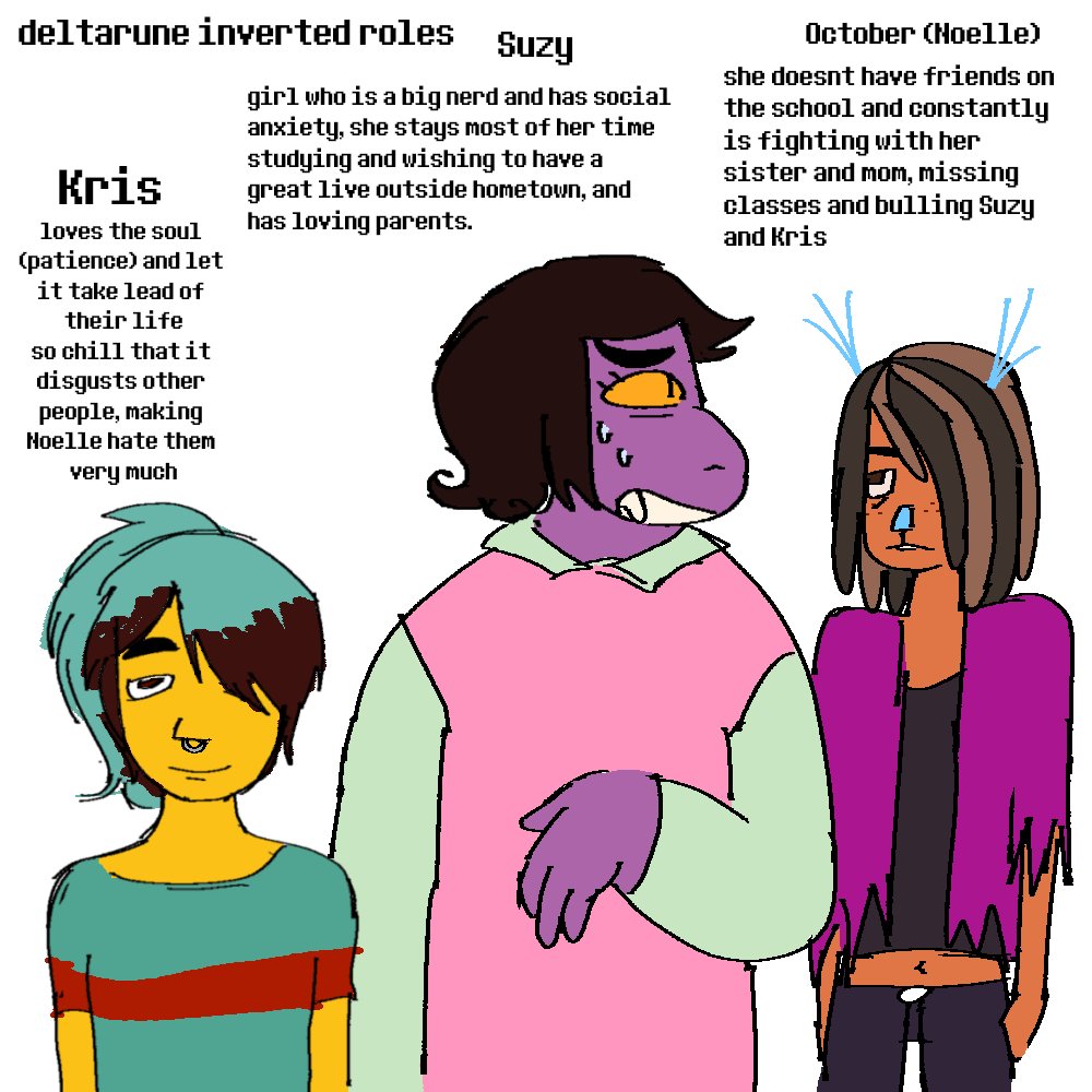 TaurusFables's tweet photo. Deltarune AU where everybody has different personalities https://t.co/A8jf1O0bId