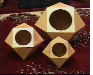 DarklordSwashbu's tweet photo. Ordinary #loudspeaker cabinets are basically cuboids. Along the XYZ axes, they present rigid walls that require #acoustic #eigenfunctions to have zero displacement at the walls. This severely limits their resonant spectrum. With the Inverted Projected #Tesseract loudspeaker, the inner cube is bounded not by six walls, but by six pyramidal ducts. These provide boundaries that reflect the sound at #displacement #antinodes -- producing, at frequencies below 1KHz, a pulsating cube inside the cabinet that cooperates with the woofer located on one of its faces. Lowered distortion...and omnidirectionality. https://t.co/KKgW2Jdpoi