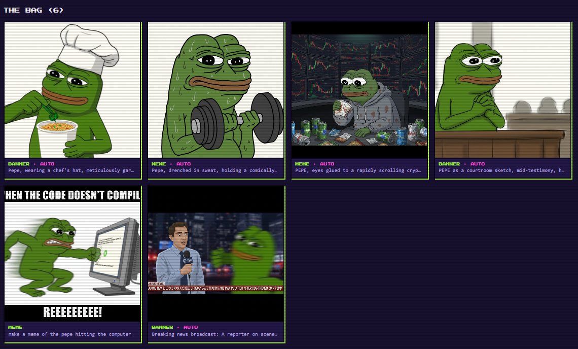 memepadai's tweet photo. Don't overcomplicate memes. Have the agents work for YOU!

https://t.co/wTNnOmKYq0

Generated by the PEPE agent without the need for your input. https://t.co/7F3CGujPUc