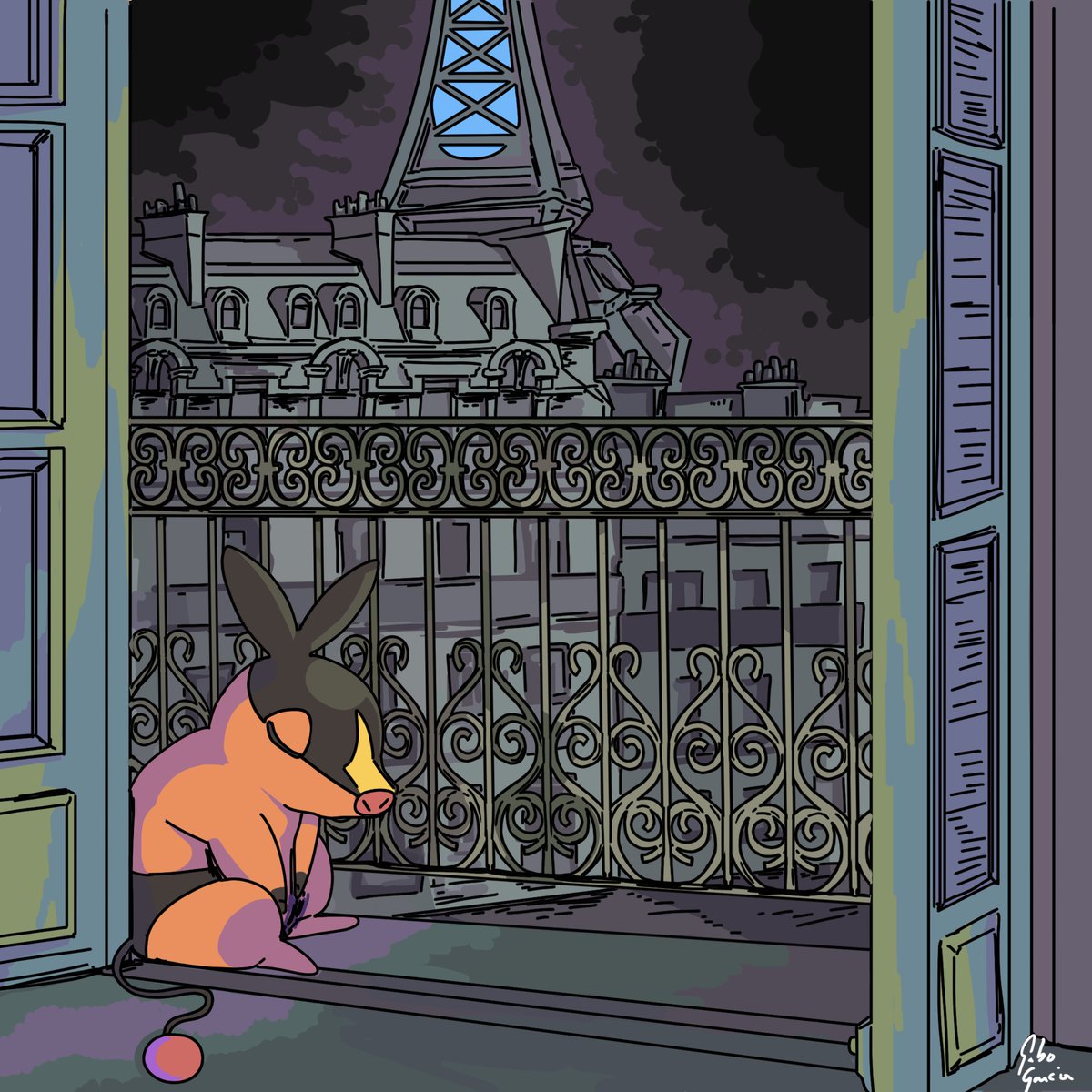falagigas's tweet photo. so heres the sleepy boi enjoying some lumiose night https://t.co/YutpI1Sz2h