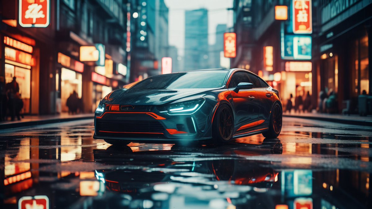 novi_refianti's tweet photo. A car with glowing neon lights under its night sky, looking cool!， https://t.co/l53Vp4cy02