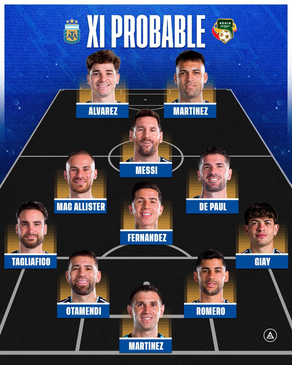 sudanalytics_'s tweet photo. ⚠️🇦🇷 ESTE ES EL PROBABLE EQUIPO PARA LA DESPEDIDA DE MESSI EN ARGENTINA-BENÍN.

Vía @DiarioOle. https://t.co/q2OztOOXI9