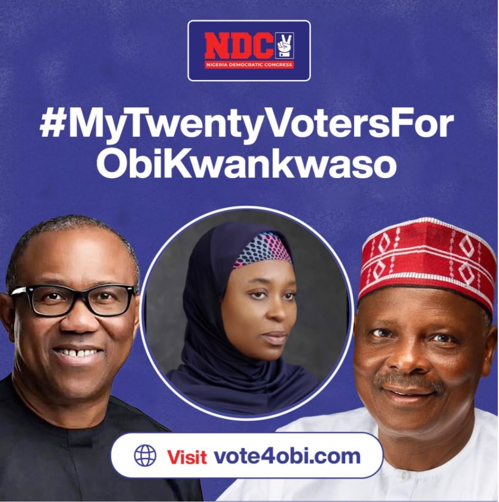 AishaYesufu's tweet photo. #MyTwentyVotersForObiKwankwaso https://t.co/yUKQ8OSpwk