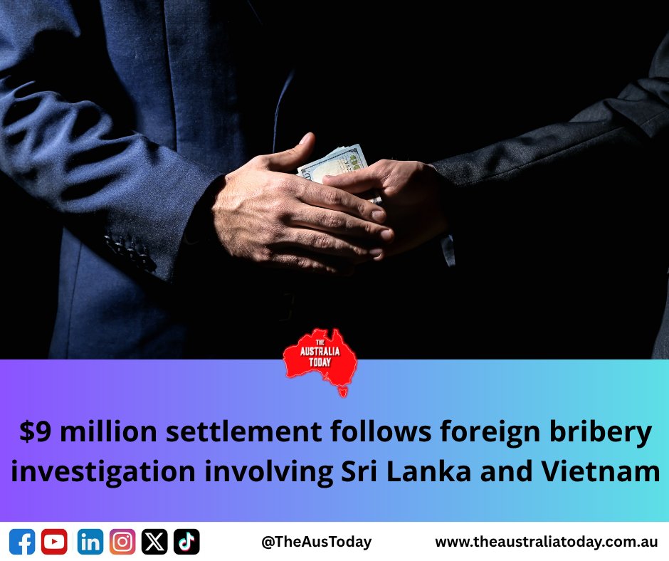 TheAusToday's tweet photo. $9 million settlement follows foreign bribery investigation involving Sri Lanka and Vietnam 

Read more: https://t.co/Hcsfed881h 

The AFP also noted that key individuals allegedly involved in the conduct were no longer with the company and that SMEC had strengthened its anti-bribery and compliance procedures.

#Australia #SriLanka #Vietnam #ForeignBribery #AFP