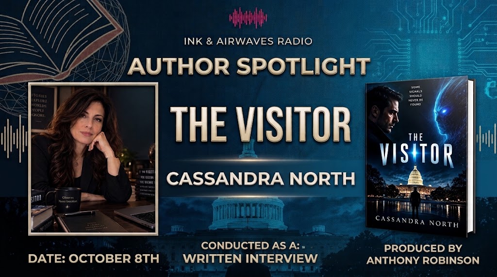 Anthony_ROB_'s tweet photo. What inspired The Visitor? What lies behind Elias Vane’s secret? Find out when Cassandra North joins us for a special Written Author Spotlight. ✍️

Oct. 8 • Ahead of the Oct. 10 release

#AuthorSpotlight #AuthorInterview #TheVisitor #ComingSoon #WritingCommunity #Inks #amwriting https://t.co/bd7FFbfjc7