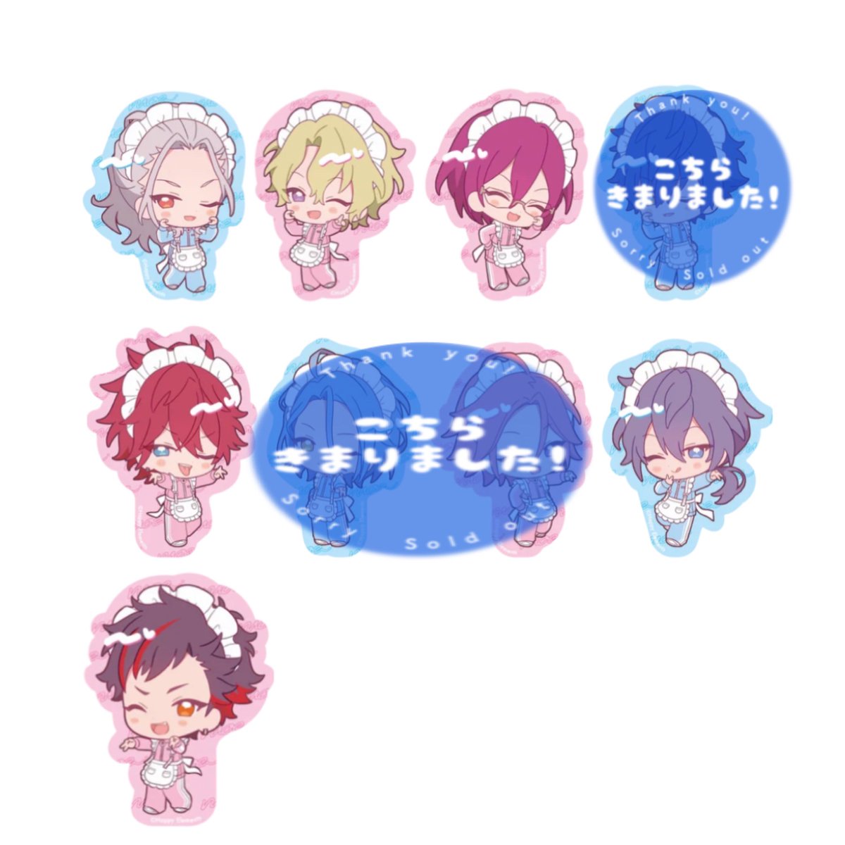 yuki_0565's tweet photo. 【交換】あんスタ ぺたぺたステッカー
萌え×2文化祭シリーズ

譲 ○凪砂 日和 茨 燐音 ニキ ○鉄虎 各1
求 薫 ライカ 藍良 各1

･○含むお取引優先。郵送のみ
･妹分含みます。
･プロカの確認お願いします。

お気軽にお声掛けください◎ https://t.co/vdQR0CSt4f