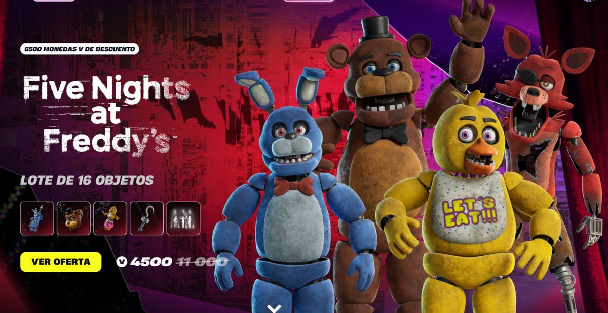 Ledif_Varg's tweet photo. ¡SUPER SORTEO FNaF x FORTNITE!🐻

🔥¿Quieres llevarte el nuevo paquete de skins de Five Nights at Freddy's totalmente GRATIS?

💙 Dar Like a esta publicación
🔄 Dar RT / Compartir
👤 Darme follow

Fecha límite 20/10
Se elegirá el ganador en vivo por ruleta el dia 24/10

Suerte🍀 https://t.co/FFQ7Az1dHK