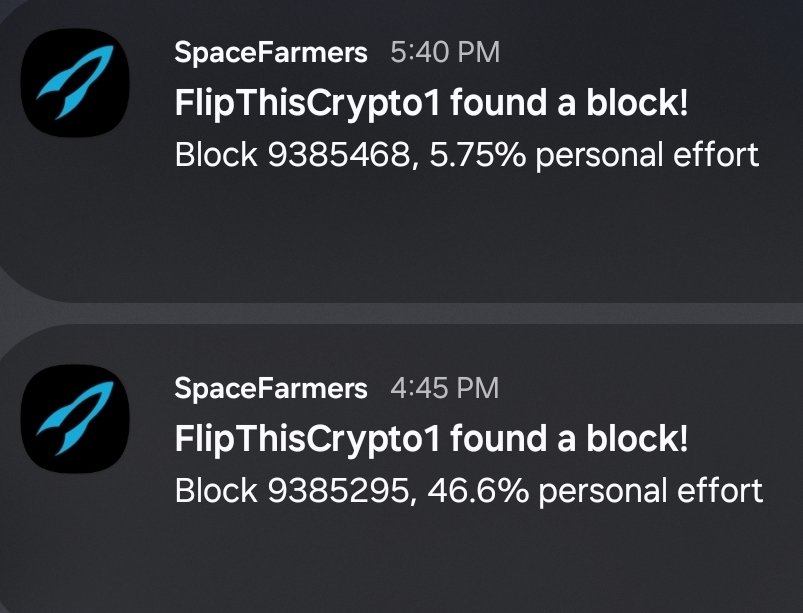 FiendStudios's tweet photo. I found a block
$XCH #chia
I found a block
$XCH #chia
That makes 4 since last night. Cleared the other 2 off my screen by accident. https://t.co/jVRIl9Bp61