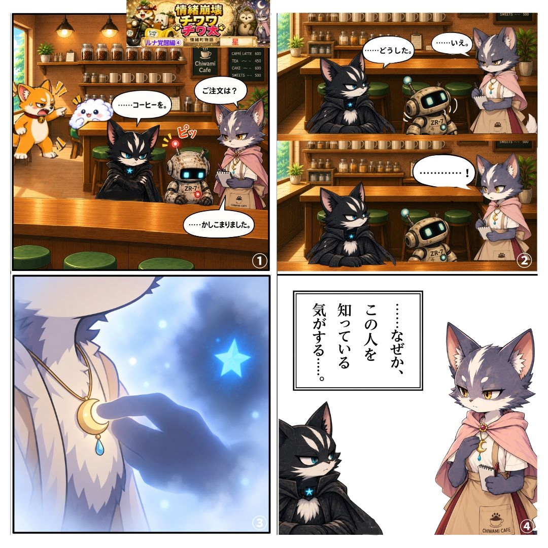 guuuden34's tweet photo. 情緒崩壊チワワ

理由は分からないのに、どこか懐かしく感じることってありますよね。😊

チワ太  4コマ

ルナ覚醒編④
    「星」

 情緒ぉぉぉ！！！

 #チワ太 #４コマ漫画
 #創作漫画 #オリジナルキャラクター https://t.co/td7Lg3qG76
