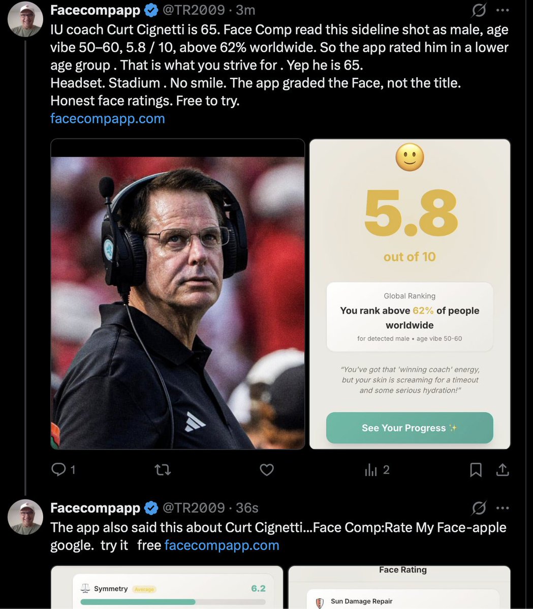 Tedcommentary's tweet photo. @PatMcAfeeShow yes he is a great coach.  and this app tells him to smile. https://t.co/9XtF4cDeIw
