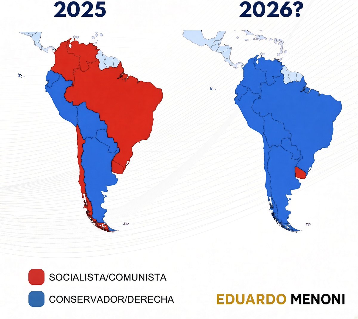 eduardomenoni's tweet photo. 🚨🇧🇷 El continente GIRA A LA DERECHA y se limpia del asqueroso Foro de São Paulo y del comunismo. 🔥

El futuro es de derecha. https://t.co/kvwc6ts4iO