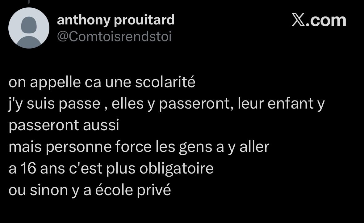 RemiShakur's tweet photo. @Comtoisrendstoi @Gonefrixx Ton message est plutôt clair :toi et tes filles avez fait l’école publique,DONC oui, merci l’État et«l’assistanat » que tu détestes tellement.Non,elles ne sont pas dans le privé.Bref.Peut-être que si elles veulent manifester, c’est pour ne pas finir comme leur zeb de père violent https://t.co/Z33wUC44YK