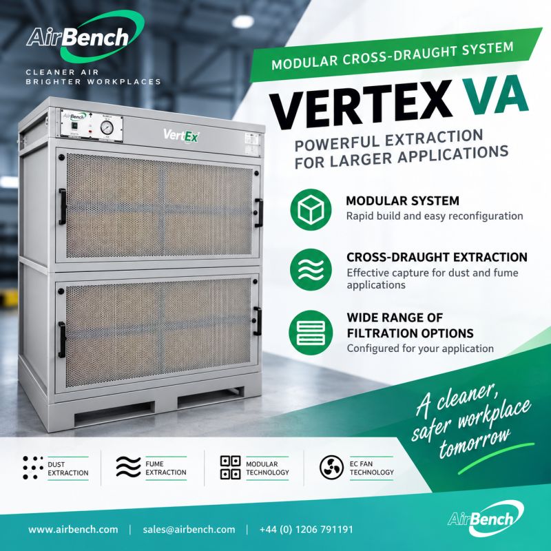mqtooling's tweet photo. VertEx VA is a modular cross-draught extraction system
✅ Modular, easily reconfigured
✅ Cross-draught
✅ Dust & fume
✅ Wide range of filtration options
✅ High-efficiency EC fan
VertEx VA range: https://t.co/TVXsDUF0s3
#AirBench #DustExtraction #FumeExtraction https://t.co/z0XG7nHg7F