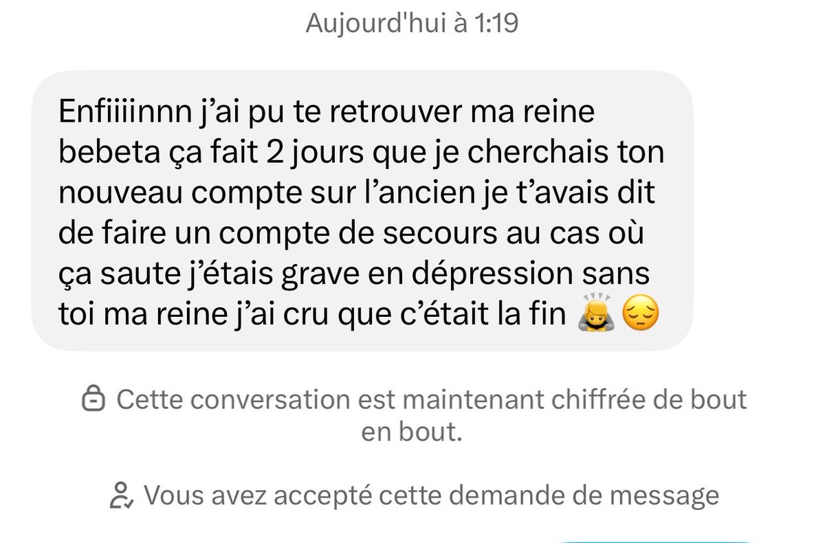 Bebetaxdomi's tweet photo. Un bon message qui fais plaisir 🥹🥹
Merci mon chien d’avoir réussis a retrouvé ma trace t’es un fidèle serviteur 🐕🐕❤️ https://t.co/5td40olXEm