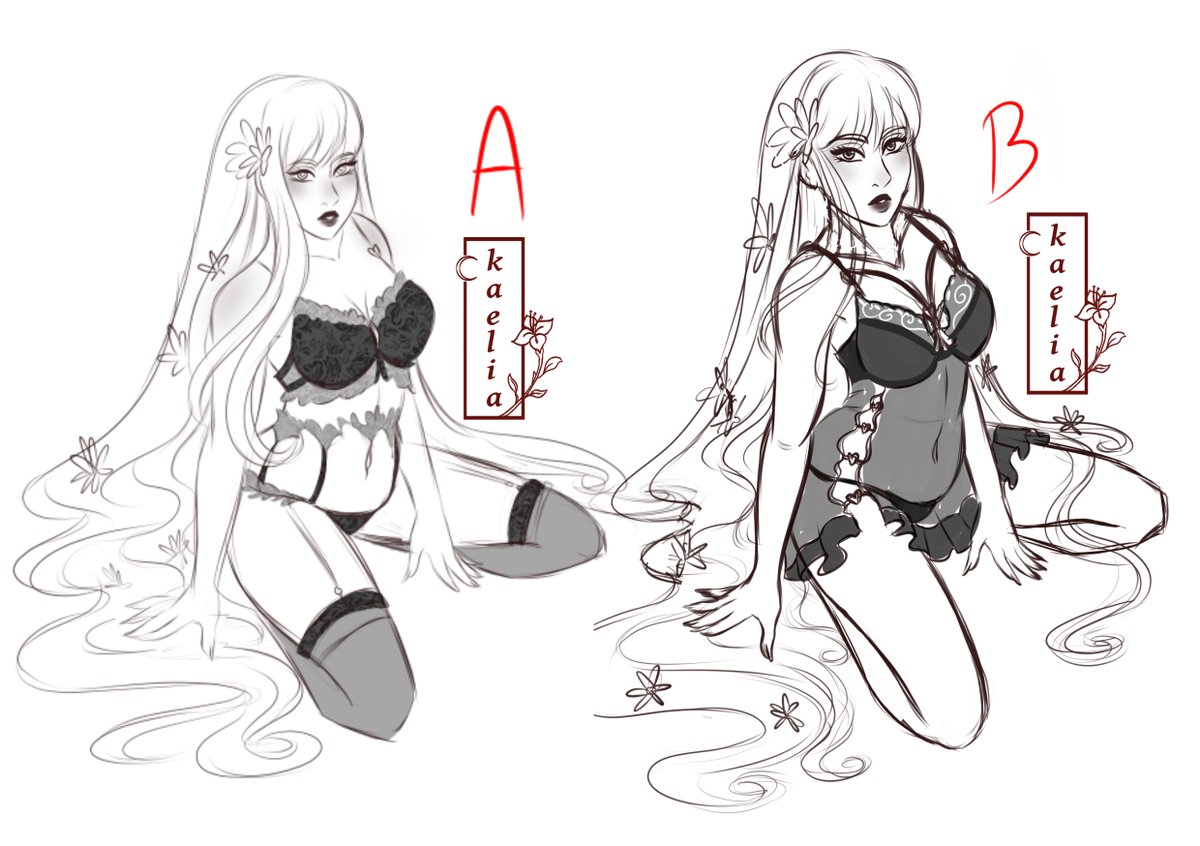 Kaelia_Lunaria's tweet photo. Hi ! This is my first #sfw ! :D Wich one do you prefer A or B? >w<" #sfwart https://t.co/pcdQcG7y84