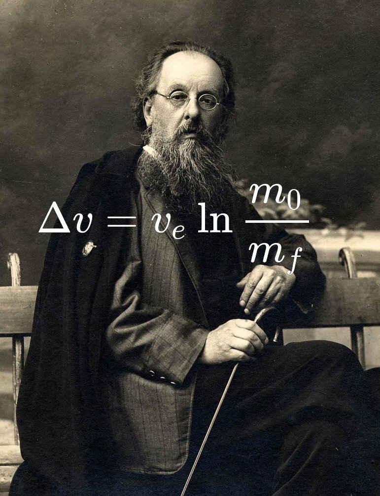 pickover's tweet photo. Mathematics, physics, space travel.

This is rocket scientist Konstantin Tsiolkovsky (1857–1935) and his famous "rocket equation." https://t.co/KUcYuZJqeV
