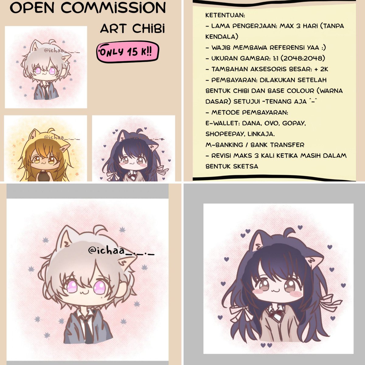 ichaa_opencmms's tweet photo. @artistsbase open commission for art chibi!! 🤗
silakan dm bagi yg minat atau untuk info2nya! miminnya ramah :)
#chibiart #artcommision #chibi #art https://t.co/TggYJaPgJp