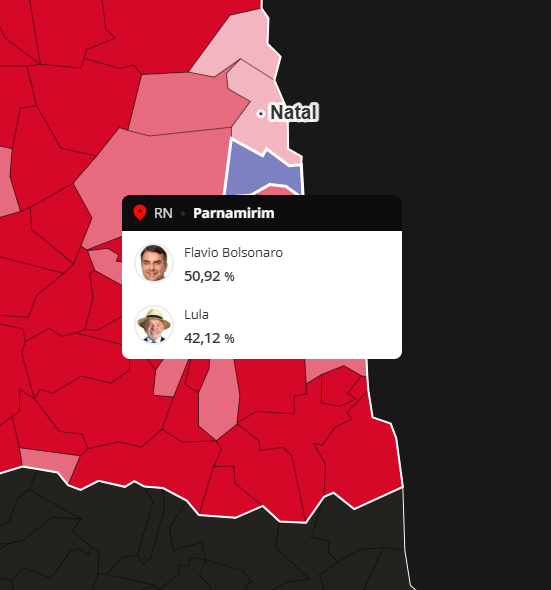poptime's tweet photo. Parnamirim e Galinhos foram as únicas cidades do Rio Grande do Norte onde Flávio Bolsonaro venceu de Lula nas Eleições 2026. https://t.co/MPqNu4cBOy
