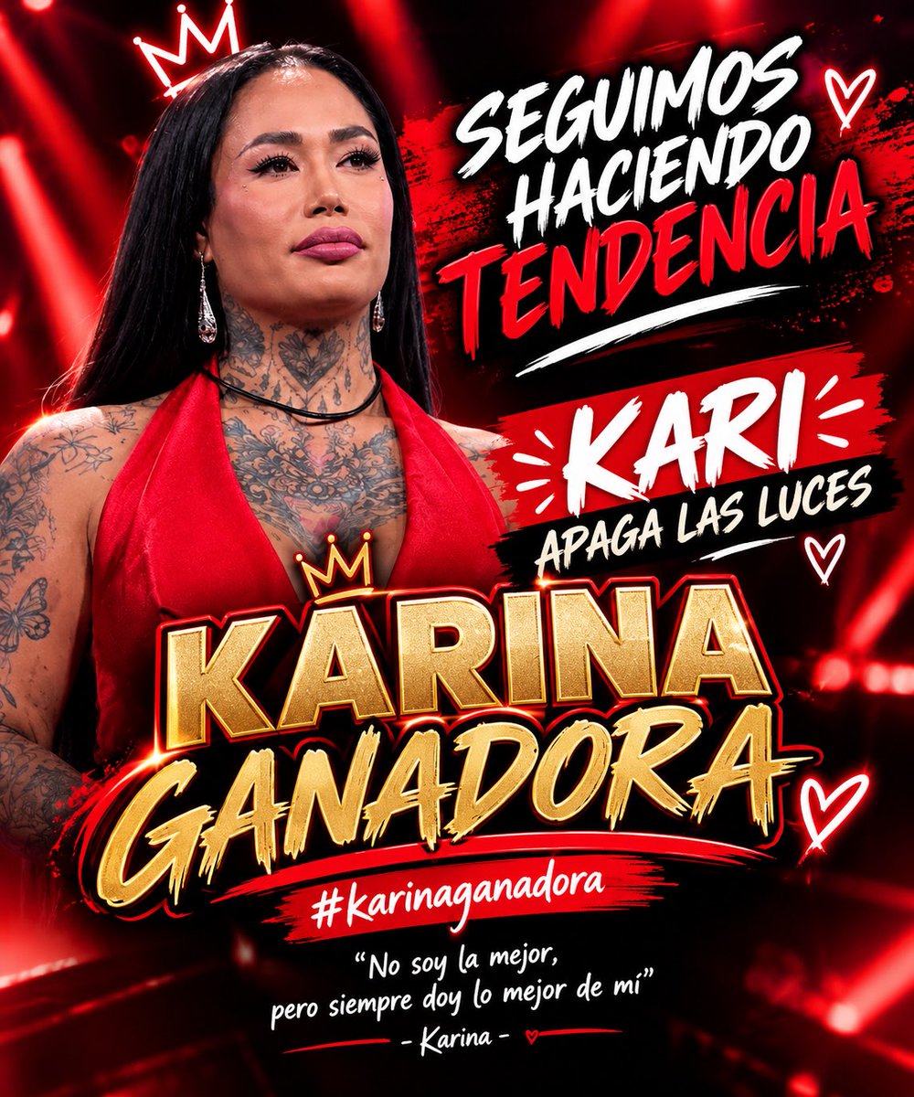 TORREAFANS's tweet photo. 🚨 COMENZAMOS TENDENCIA🚨

—Pon la frase: KARI APAGA LAS LUCES y #KarinaGanadora + cada una de sus 9 frases iconicas, 1 post por palabra!

🏁: 300 Comentarios 🎯

#LaCasaDeLosFamososMxً
#TeamKarinaTorres
#LaCasaDeLosFamososMéxico https://t.co/dUb4KdKhaQ