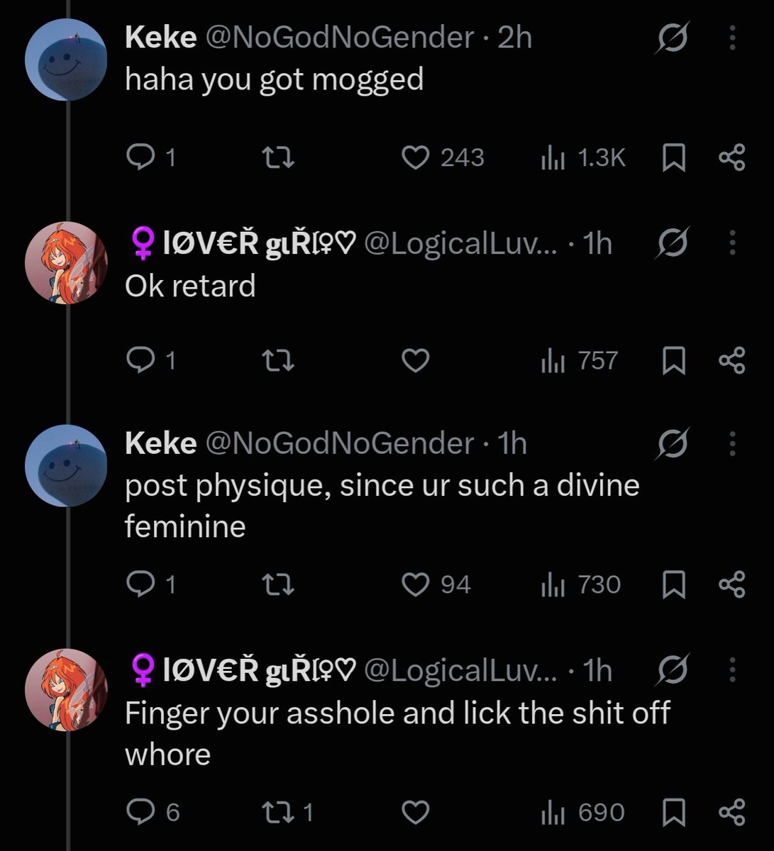 floxmenoa's tweet photo. @LogicalLuvrGirl Guess irony requires XY chromosomes to understand and you just have an extra chromosome in general https://t.co/qmRfTKsaUr
