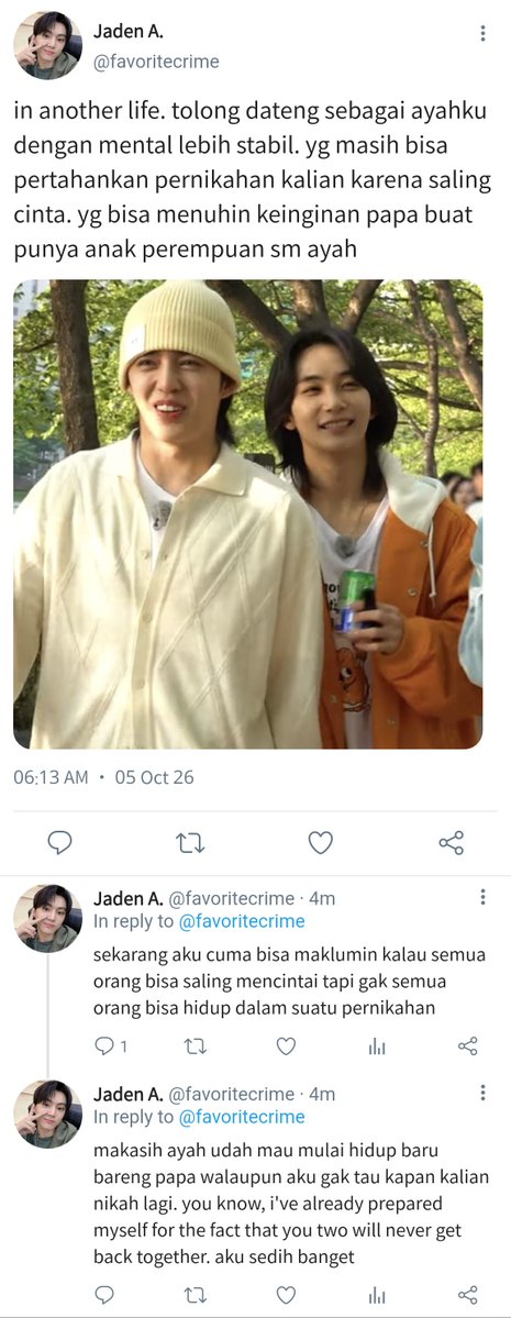 razetopia's tweet photo. a jeongcheol / coupshan one tweet au
— dari semesta kita, selamanya!

peak romance

tw. broken home , divorce , mental illness https://t.co/PxxFvoJVsu