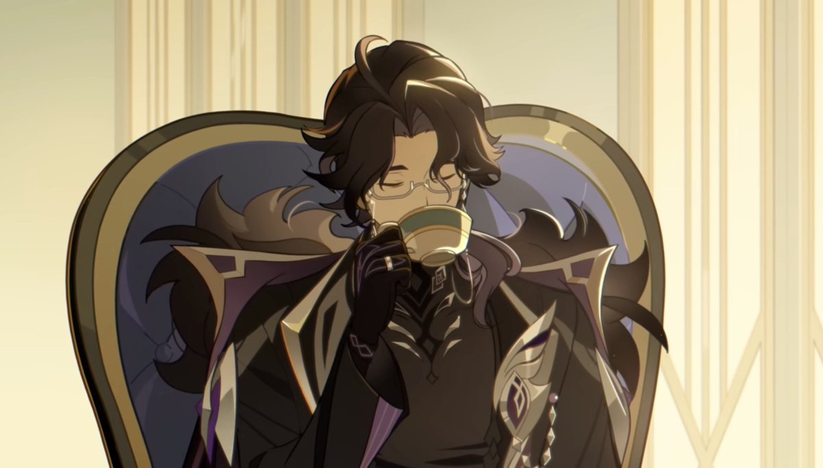 AffinityBleak's tweet photo. Pantalone rejected an offer of food at the restaurant because it wasn’t to his liking, but perhaps he’s cautious due to his track record of getting poisoned. He never attended the Harbinger tea parties either. 
And with that in mind, it really adds an extra layer to this scene. https://t.co/zogve3gt5f