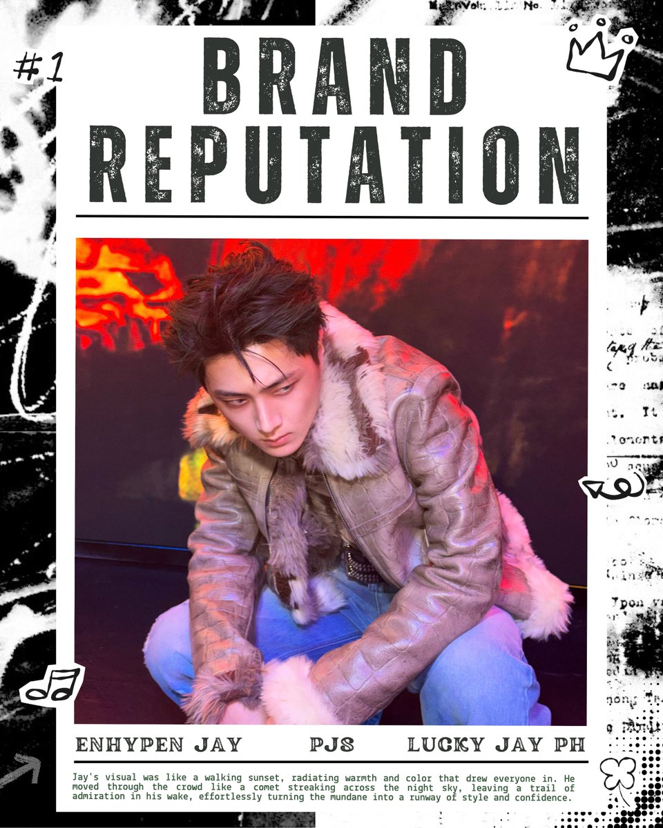 LuckyJayPH's tweet photo. 261005 [BRAND REPUTATION]

Kindly LIKE, RT, and INTERACT/REPLY for #JAY Brand Reputation.  🐈‍⬛

#JAY #제이 #ジェイ #ENHYPEN_JAY
#엔하이픈_제이 #ENHYPEN #엔하이픈 @ENHYPEN @ENHYPEN_members https://t.co/1XV9eWGwLF