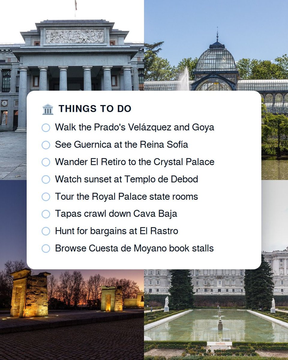 harroitsnum's tweet photo. The Ultimate Madrid Guide, saved in one place.

Stay, eat, do, drinks. Every spot open and bookable as of Sep 2026.

Tell NUM the dates and the chat plans the rest.

#Madrid #MadridTravel #TravelPlanning #NUM https://t.co/JaGvsdVUHv