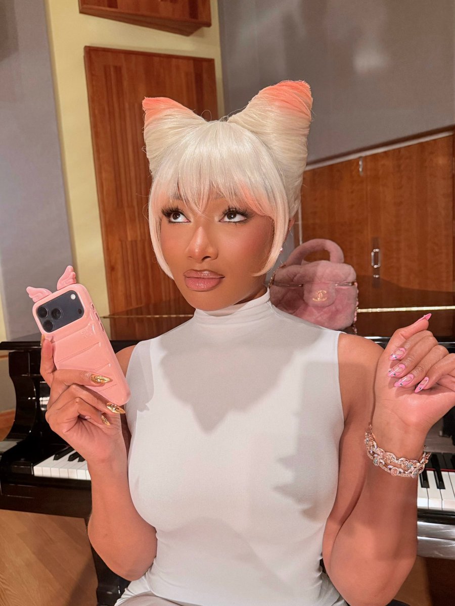 TheePopCore's tweet photo. Megan Thee Stallion is looking purr-fect in a new Instagram update, showcasing her cat-ear updo. https://t.co/TNjLF75FqG