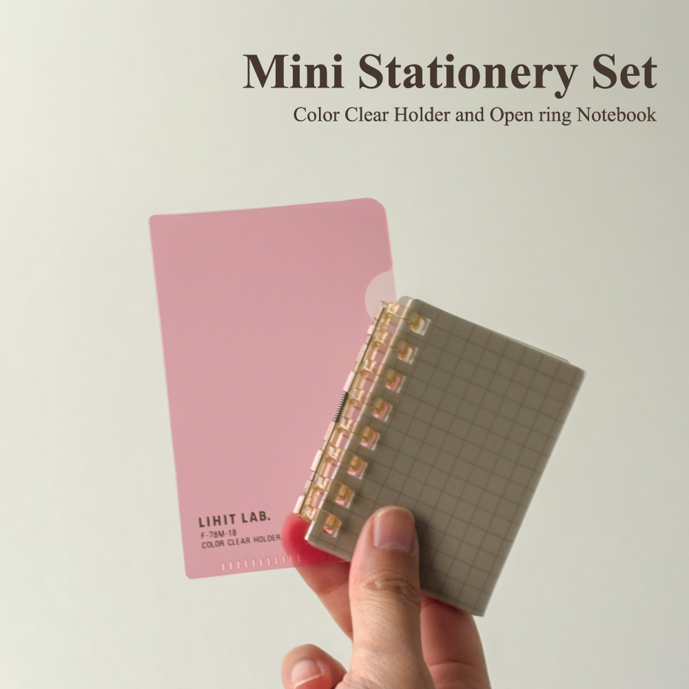 LIHITLAB's tweet photo. ＼公式オンラインストア限定📢／

カラークリヤーホルダーミニとオープンリングノートミニの『ミニ文具セット』が新登場！
どちらも手のひらサイズでかわいい！🫶

※色はお選びいただけません。
https://t.co/YVNuS86LC3 https://t.co/DSee9G12aK