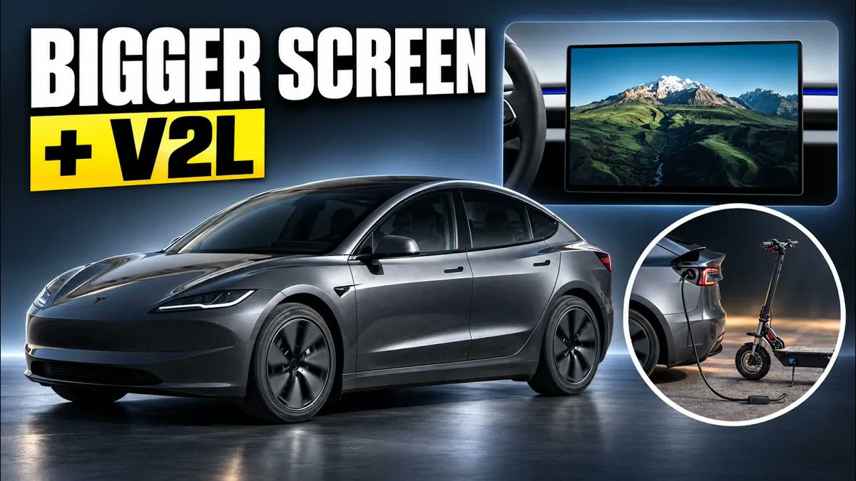 theevking's tweet photo. Tesla Model 3 and Y Get a Bigger 16-Inch Screen and Can Now Power Your Appliances
https://t.co/VF1rTYbrIo
#tesla #model3 #modely #v2l #electricvehicles #autonews https://t.co/XEPgATW0nq