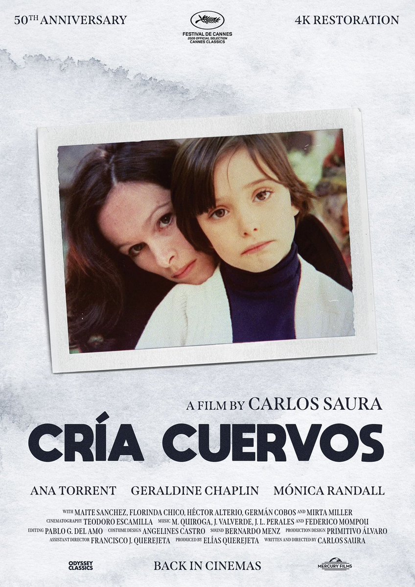 MimRAzad's tweet photo. Cría Cuervos
1976
Dir. Carlos Saura
جوجه کلاغ پرورش بده،
چشم‌هایت را درمی‌آورند.
👍 https://t.co/bTcA9nL18V