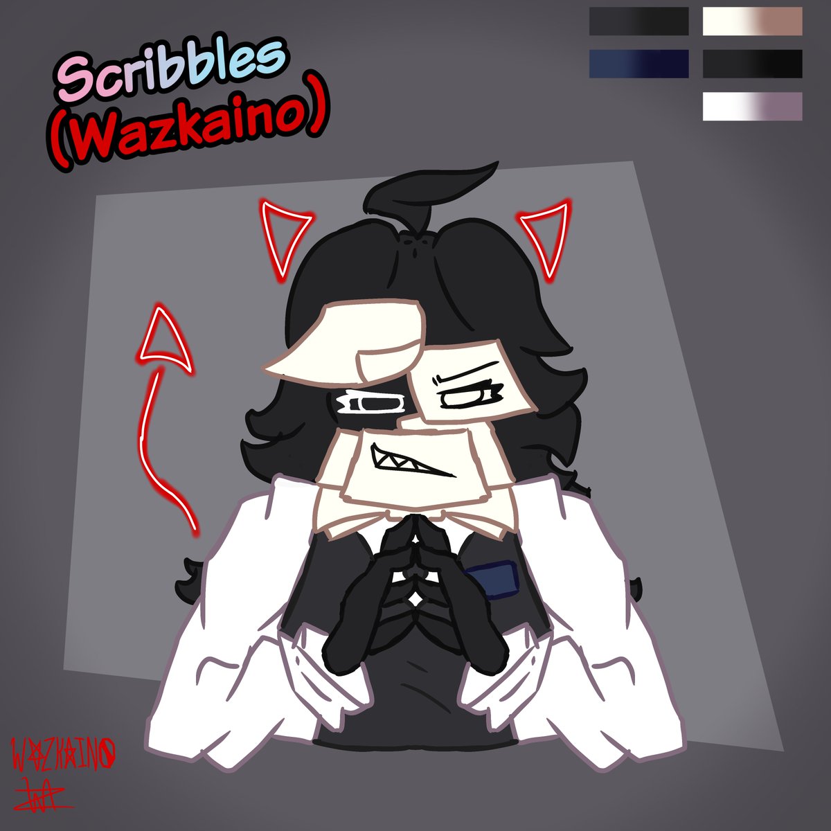 Wazkaino's tweet photo. Unos dibujitos de mi scribbles que hice por aburrimiento xd https://t.co/2yw1Lx2i6O