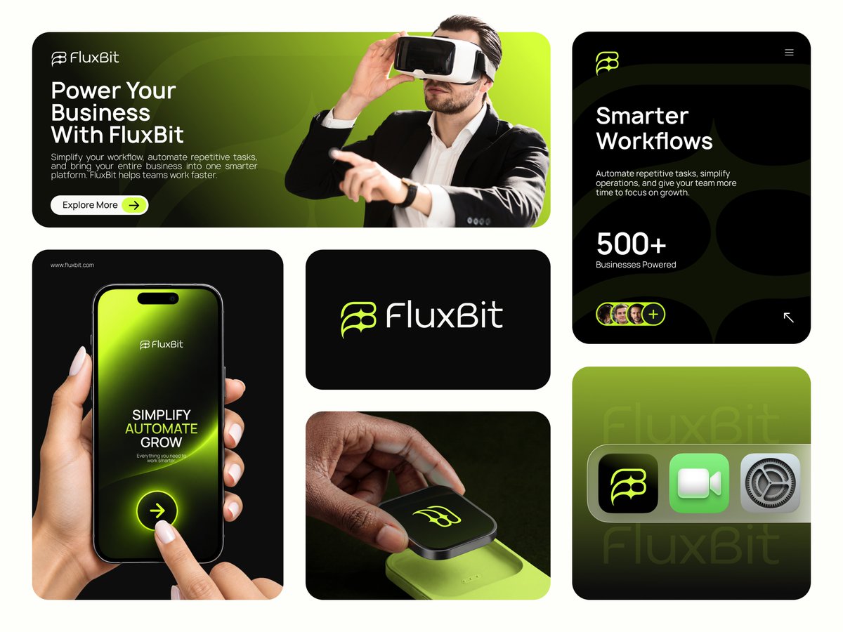 munnyaakter's tweet photo. A bold visual identity for FluxBit — designed to communicate automation, technology, and smarter business workflows through a clean, futuristic aesthetic.
#brandidentity #branddesigner #TechBranding #visualidentity #automation #graphicdesign #brandingdesigner #logo #logodesigns https://t.co/tKsSWP4Lpj