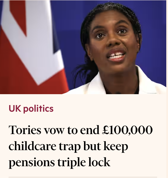 cennjohn1's tweet photo. 1/ Kemi Badenoch is right: the £100k childcare cliff edge punishes parents for earning more and has to go. But it's the first step, not the destination (@ftukpolitics https://t.co/EeADYne5PA). https://t.co/lMKnPWhBwJ