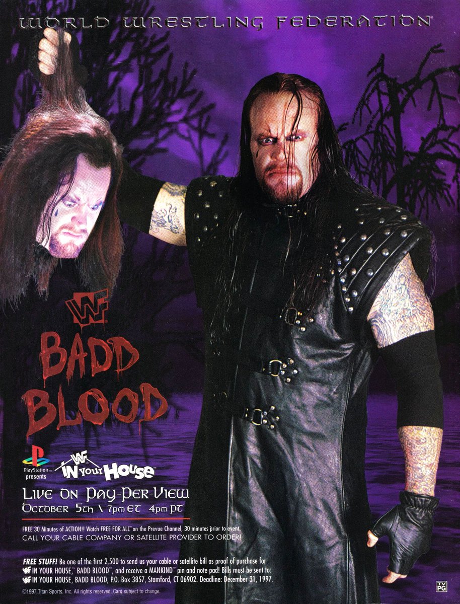 WWFWrestling1's tweet photo. On this day in 1997: Badd Blood: In Your House 18 took place at the Kiel Center in St. Louis, Missouri. #WWF #WWE #InYourHouse #BaddBlood https://t.co/hrQ5O7XYHk